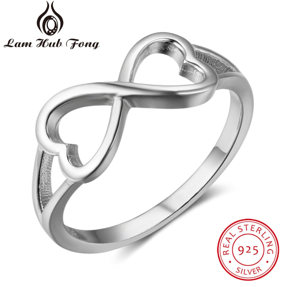 Infinity Love Heart 925 Sterling Silver Rings for Women Romantic Style Rings Fine Accessories Best Jewelry Gifts