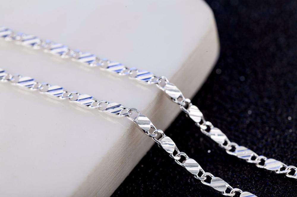 New 2mm Slim Gold/Silver Color Man Necklace 40-75cm Chain jewelry 16 18 20 22 24 26 28 30 Jewelry 18 K Stamp