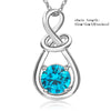 Sterling silver 925 infinite pendant chain necklace with big zirconia diy European fine jewelry making for women gifts