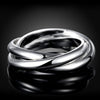 charm 925 Stamped Silver Simple three circles Rings For Women size 5/6/7/8/9/10 Party wedding Jewelry gifts