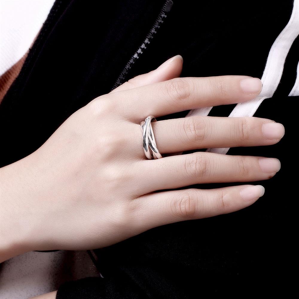 charm 925 Stamped Silver Simple three circles Rings For Women size 5/6/7/8/9/10 Party wedding Jewelry gifts