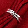 charm 925 Stamped Silver Simple three circles Rings For Women size 5/6/7/8/9/10 Party wedding Jewelry gifts