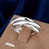 charm 925 Stamped Silver Simple three circles Rings For Women size 5/6/7/8/9/10 Party wedding Jewelry gifts