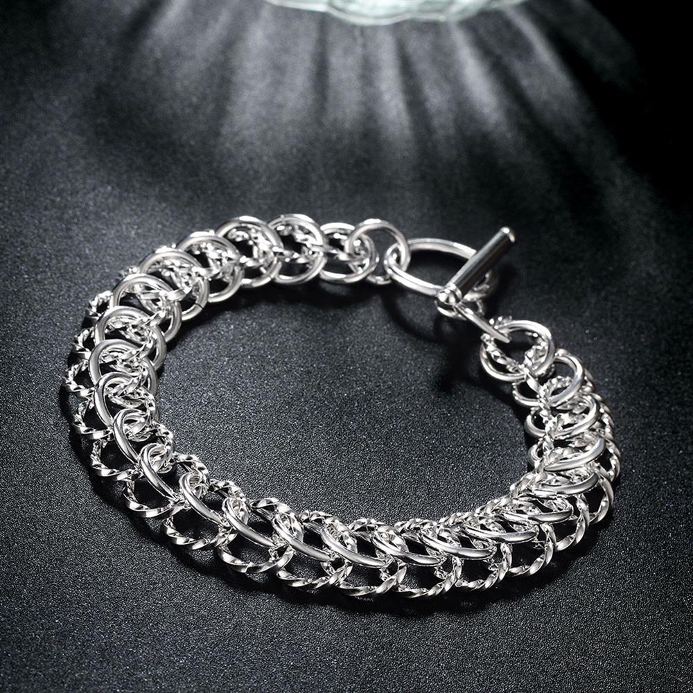 charm 925 sterling silver circle chain Bracelets for woman men fine Wedding party noble Jewelry Holiday gifts