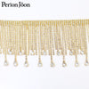 good quality silver plating DIY fringe chain AB rhinestone Water drop tassel trim sew on crystal glass decoration ML124