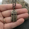 cross brass necklace men's bronze pendant necklace Christian religious tag chain necklace Christmas gift