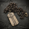 cross brass necklace men's bronze pendant necklace Christian religious tag chain necklace Christmas gift