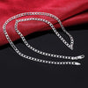 trend women 925 Stamped Silver Classic fine 4MM sideways Chain Necklaces 16-30 Inches party Jewelry Christmas Gifts