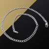 trend women 925 Stamped Silver Classic fine 4MM sideways Chain Necklaces 16-30 Inches party Jewelry Christmas Gifts