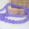 violet purple stone jades chalcedony 6-14mm round beads tower chain necklace for women choker jewelry 18inch B625