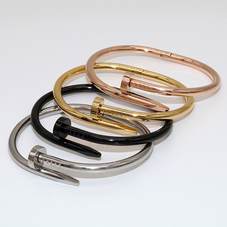Hot sell Stainless Steel brand carter nail love Bracelet cuff Bangle For Women men rose gold silver color Wholesale fine jewelry