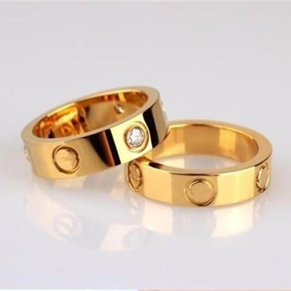 Hot sell classic Brand Stainless steel carter Love Rings for Women Men Couples Cubic Zirconia Wedding lover's Rings Size 5 to 11