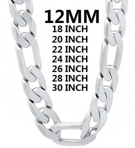 solid 925 Sterling Silver necklace for men classic 12MM Cuban chain 18-30 inches Charm high quality  jewelry wedding