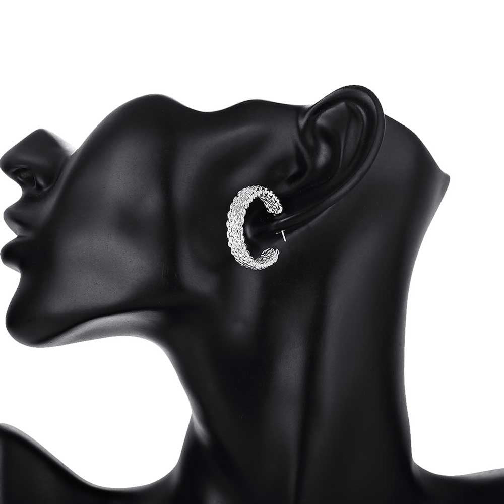 streetwear 925 sterling Silver bangles Bracelet stud earrings rings for woman size 6-10 wedding Gifts designer Jewelry set