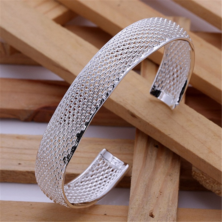streetwear 925 sterling Silver bangles Bracelet stud earrings rings for woman size 6-10 wedding Gifts designer Jewelry set
