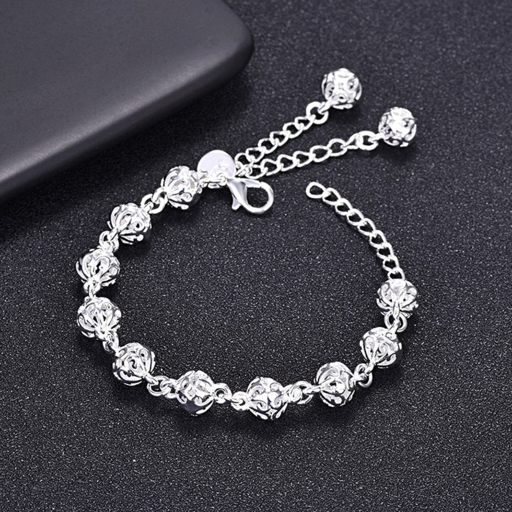 streetwear Hollow Lucky ball 925 sterling silver Bracelet for woman fine  jewelry Wedding party Holiday gifts