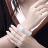 streetwear charms 925 sterling Silver bangle rings stud earrings Bracelet Jewelry set size 6-10 Party Holiday gifts