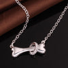 trend 925 Stamped silver fine Crystal Dog bones Pendant Necklaces for woman charm party Jewelry Christmas gifts