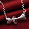 trend 925 Stamped silver fine Crystal Dog bones Pendant Necklaces for woman charm party Jewelry Christmas gifts