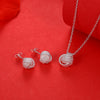 trend 925 Sterling Silver Pretty ball necklace stud earrings for woman Jewelry sets Party wedding accessories gifts