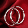 trend 925 Sterling Silver beautiful 5CM Big hoop earrings for Women party wedding designer Jewelry Christmas gifts
