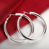 trend 925 Sterling Silver beautiful 5CM Big hoop earrings for Women party wedding designer Jewelry Christmas gifts
