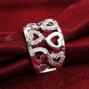 trend 925 Sterling Silver wide fine crystal Pretty romantic heart Rings For Women Party wedding  Jewelry Gifts