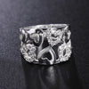 trend 925 Sterling Silver wide fine crystal Pretty romantic heart Rings For Women Party wedding  Jewelry Gifts