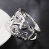 trend 925 Sterling Silver wide fine crystal Pretty romantic heart Rings For Women Party wedding  Jewelry Gifts