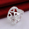 trend 925 Sterling Silver wide fine crystal Pretty romantic heart Rings For Women Party wedding  Jewelry Gifts