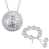 trend 925 sterling Silver Hollow Ball Pendant Bracelet necklace for women  Party Jewelry set Couple gifts