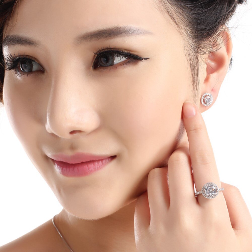 trend Classic charms 925 Sterling Silver diamond rings for women crystal adjustable size party Gifts wedding Jewelry