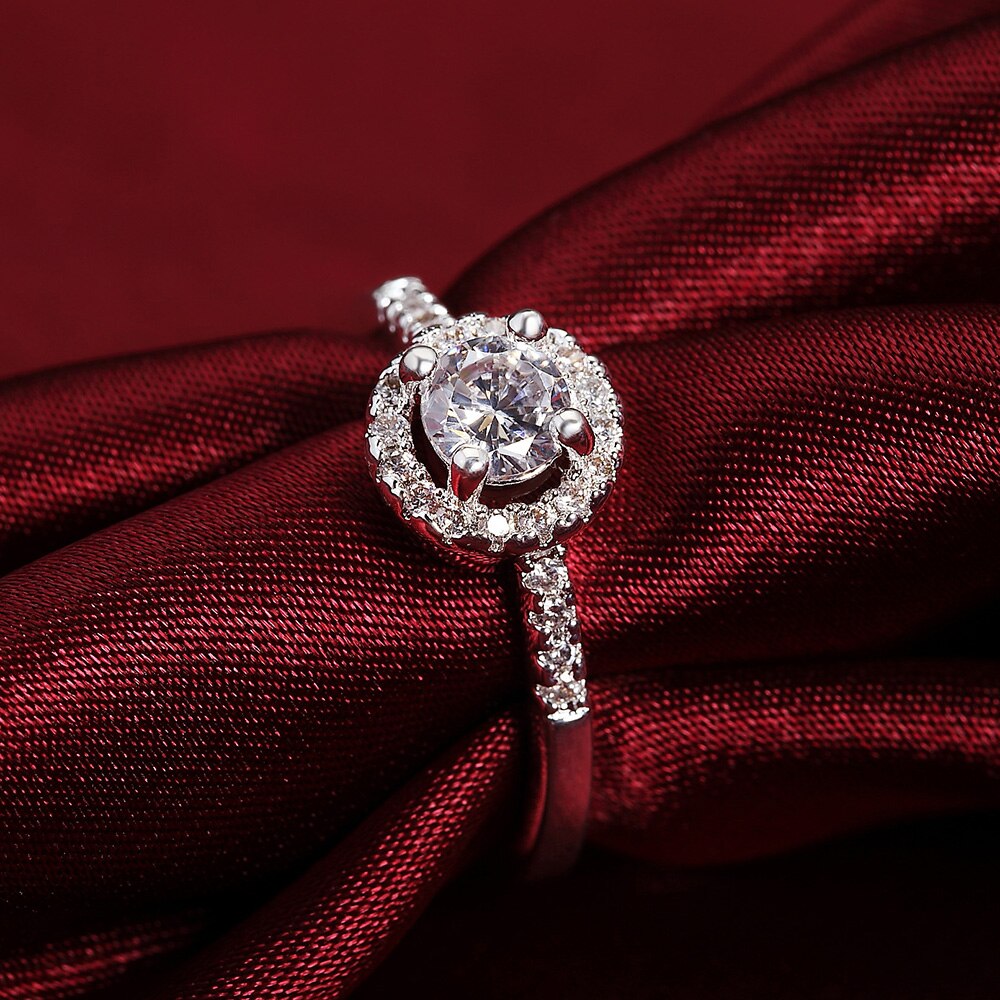trend Classic charms 925 Sterling Silver diamond rings for women crystal adjustable size party Gifts wedding Jewelry