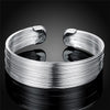 trend brands 925 sterling Silver cuff Bracelets for Women lines bangles Wedding Party Jewelry Christmas Gifts