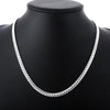 trend fine 5MM Flat Chain 925 sterling Silver Bracelets necklace Jewelry set for men Women wedding designer gifts