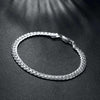 trend fine 5MM Flat Chain 925 sterling Silver Bracelets necklace Jewelry set for men Women wedding designer gifts