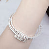 trend fine Three circles bangle 925 sterling Silver bracelets for women noble Party wedding accessories Jewelry gift