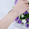 trend fine Three circles bangle 925 sterling Silver bracelets for women noble Party wedding accessories Jewelry gift