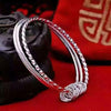 trend fine Three circles bangle 925 sterling Silver bracelets for women noble Party wedding accessories Jewelry gift