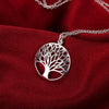 woman Jewelry sets 925 sterling Silver Fine Retro Round tree Pendant necklace earrings Party wedding Holiday gifts