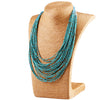 Hotbicy new fashion retro Turquoises exaggerated character Necklace with Bohemia water drops multi layer bead necklace