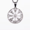HotScandinavian Mythology Chain Necklace Celtic Protection Talisman Jewelry Vegvisir Pendant Accessory Wicca Witcher Diablo