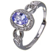 Hotsale silver tanzanite ring 4 mm * 6 mm real tanzanite ring for engagement solid 925 silver tanzanite ring romantic gift