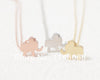 Hotting Gold Silver Pink-gold cute fun Elephant Shaped pendant Necklace for children gift