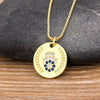 Hpt Women Men Hamsa Hand Necklace Gold Color Copper Zircon Evil Eye Pendant & Chain Hip Hop Turkish Luck Jewelry
