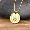 Hpt Women Men Hamsa Hand Necklace Gold Color Copper Zircon Evil Eye Pendant & Chain Hip Hop Turkish Luck Jewelry
