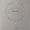 HuaTang Bohe Colorful Crystal Tassel Necklace Geometry Moon Cattle Horns Multi-layer Adjustable Clavicle Chain 2022 Jewelry