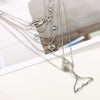 HuaTang Boho Silver Color Chain Pendant Necklace 6 Layered Crystal Necklace Steampunk Choker Jewelry Collar Women  4935