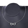 HuaTang Rhinestone Infinity Love Pendant Necklace for Women Silver Color Chains Lady Party Collares Jewelry on the Neck
