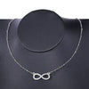 HuaTang Rhinestone Infinity Love Pendant Necklace for Women Silver Color Chains Lady Party Collares Jewelry on the Neck